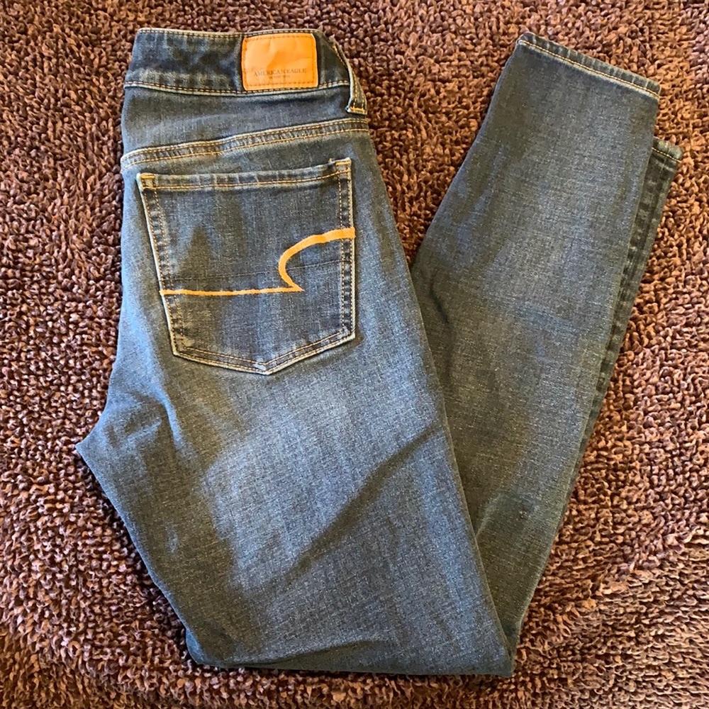 American Eagle skinny jeans.